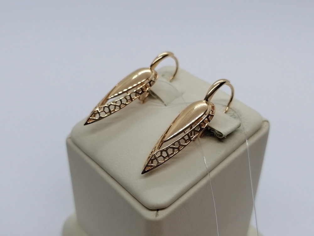 СЕРЬГИ ПЕТЕЛЬКА без камня (Au 585)