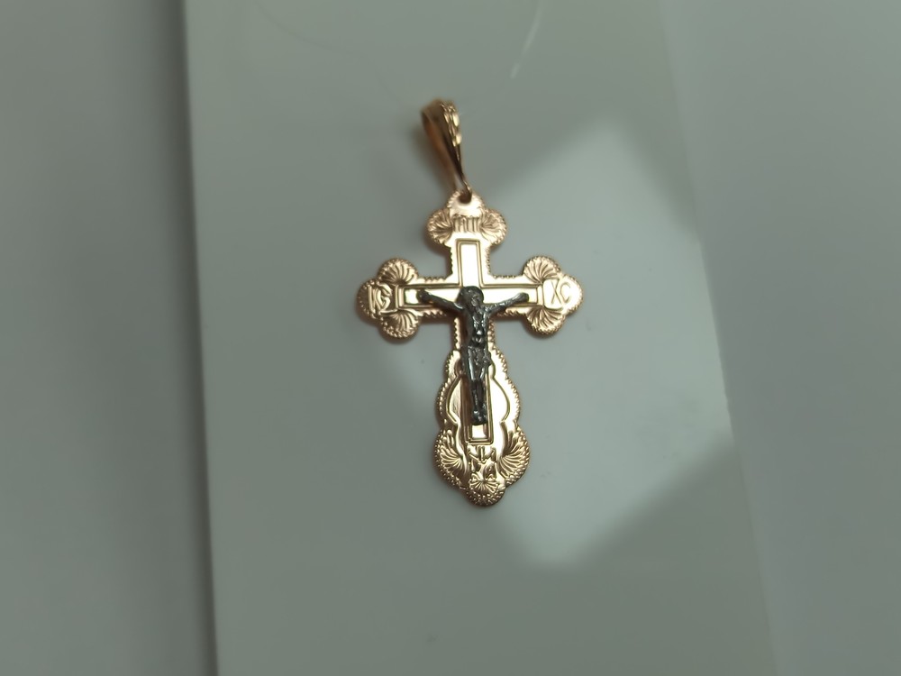 ПОДВЕСКА КРЕСТ без камня (Au 585)