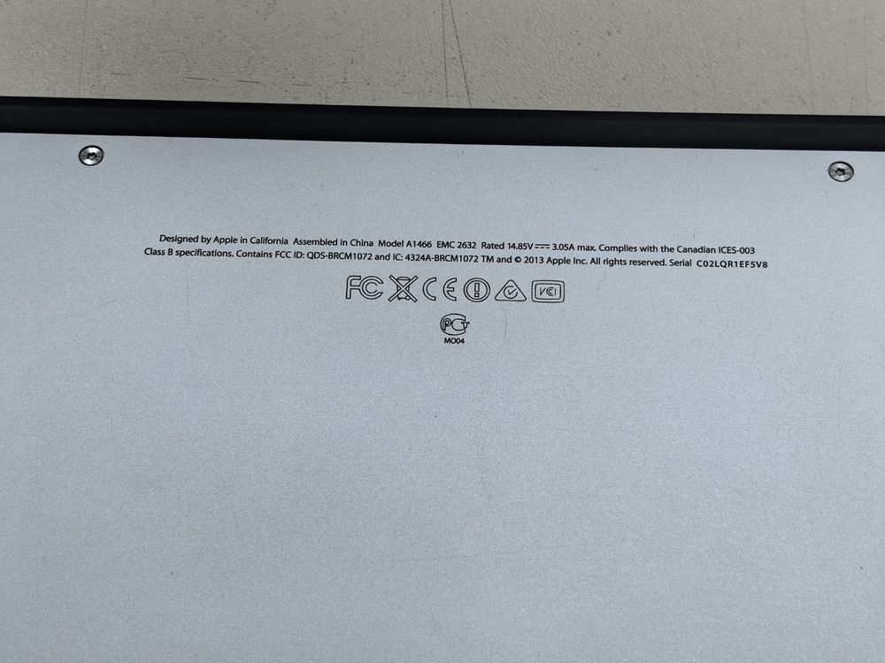 Ноутбук Apple MacBookAir (13 дюймов  A1466) 2013