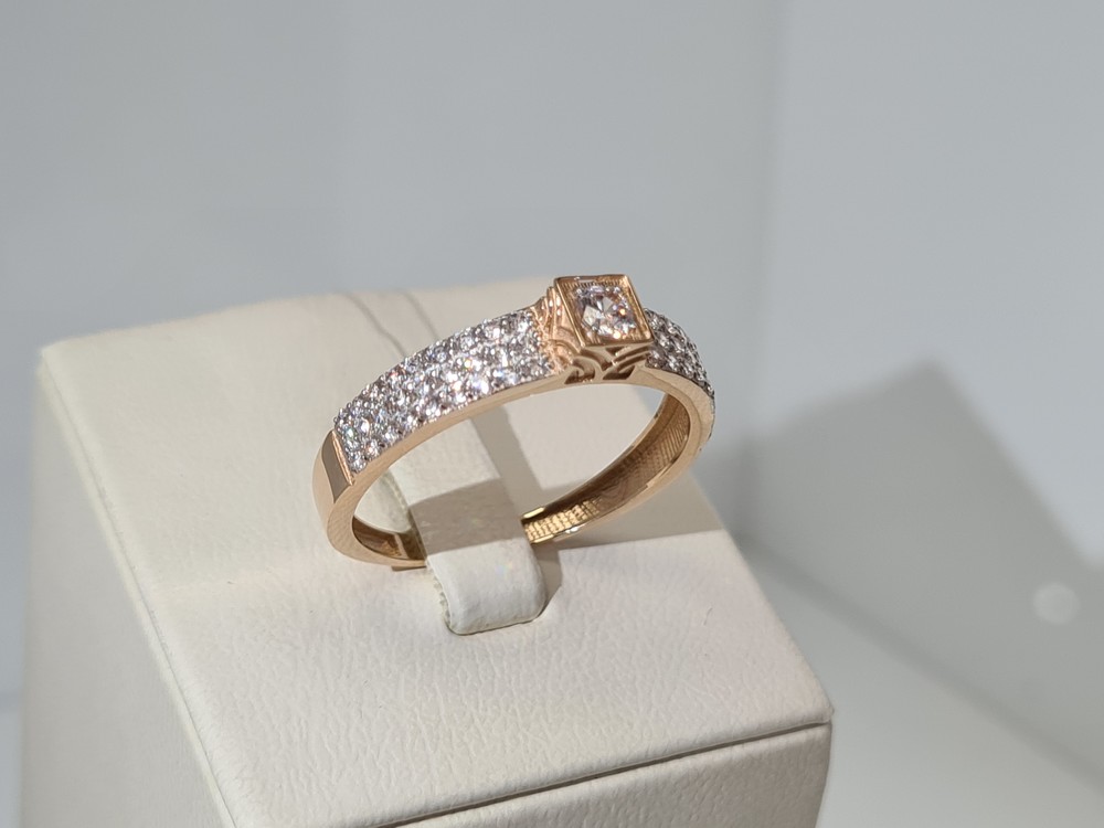  КОЛЬЦО С КАМНЯМИ (Au 585)