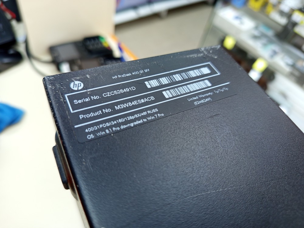 Системный блок HP; Core i3-4160,  Intel(R) Graphics, 4 Гб, Нет, 320 Гб