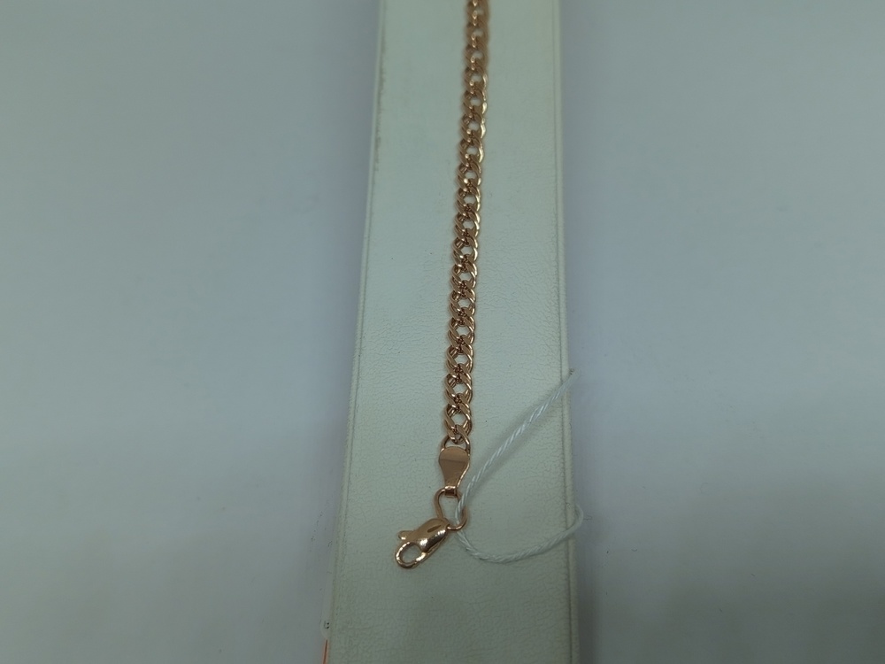 БРАСЛЕТ ПУСТОТЕЛЫЙ Ромб двойной Au 585