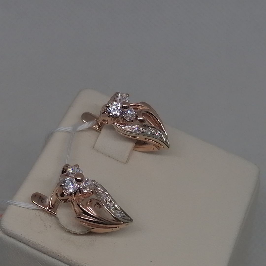 СКМИ585 СЕРЬГИ С КАМНЯМИ (Au 585)