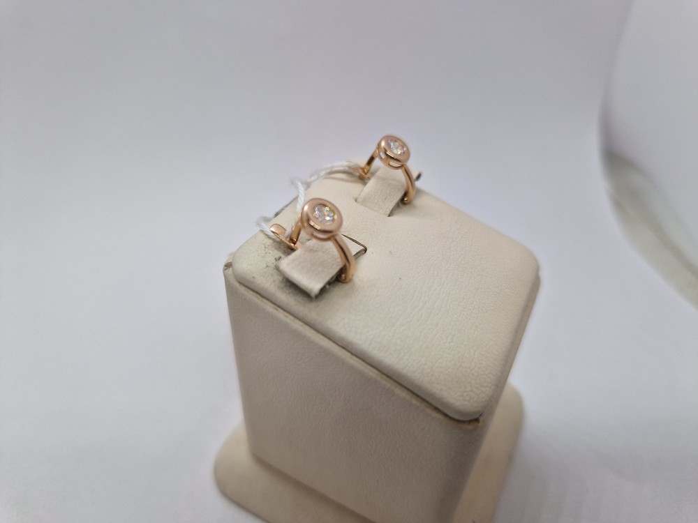 СКМ585 СЕРЬГИ С КАМНЕМ (Au 585)