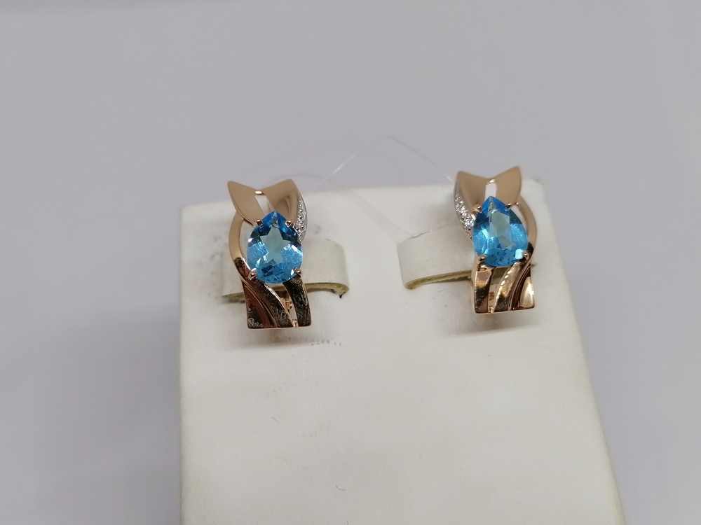 СЕРЬГИ ТОПАЗ с камнями (Au 585)