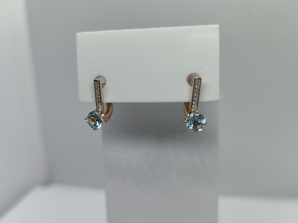 СКМИ585 СЕРЬГИ С КАМНЯМИ (Au 585)