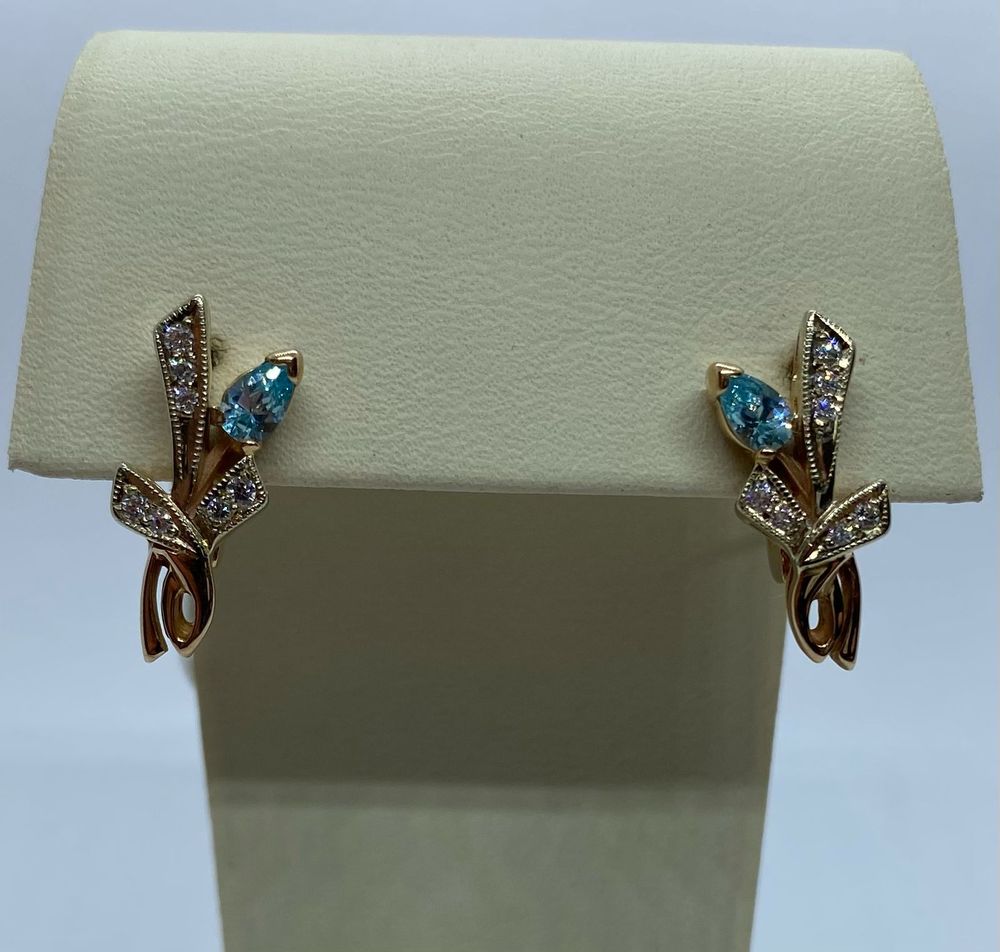 СКМИ585 СЕРЬГИ С КАМНЯМИ (Au 585)