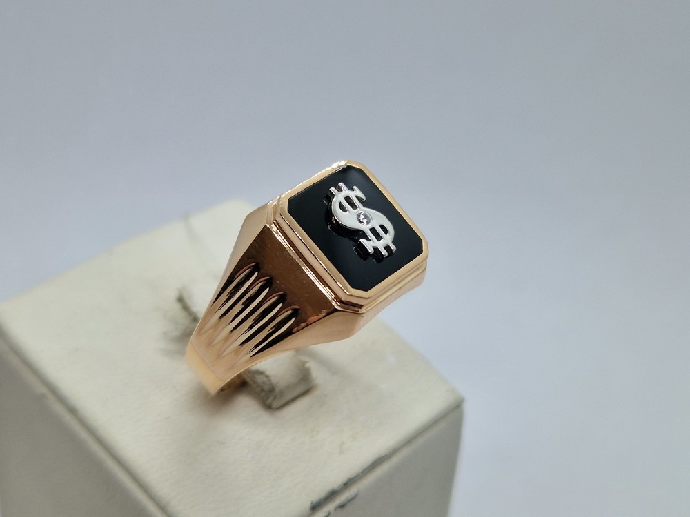 КОЛЬЦО ПЕЧАТКА Агат с камнем (Au 585)