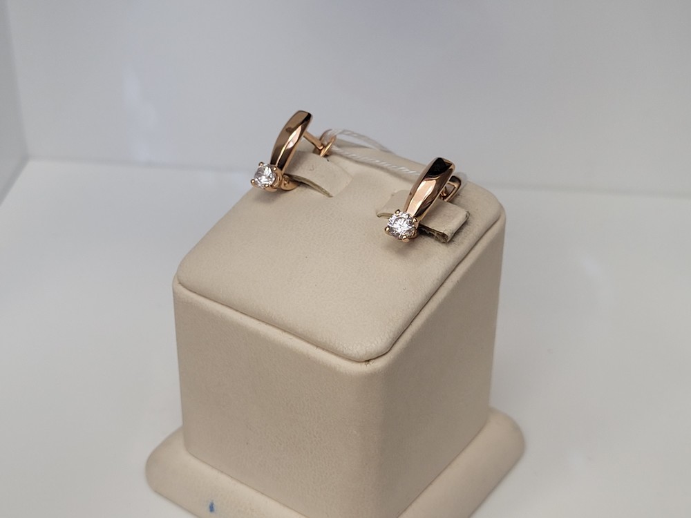 СКМ585 СЕРЬГИ С КАМНЕМ (Au 585)