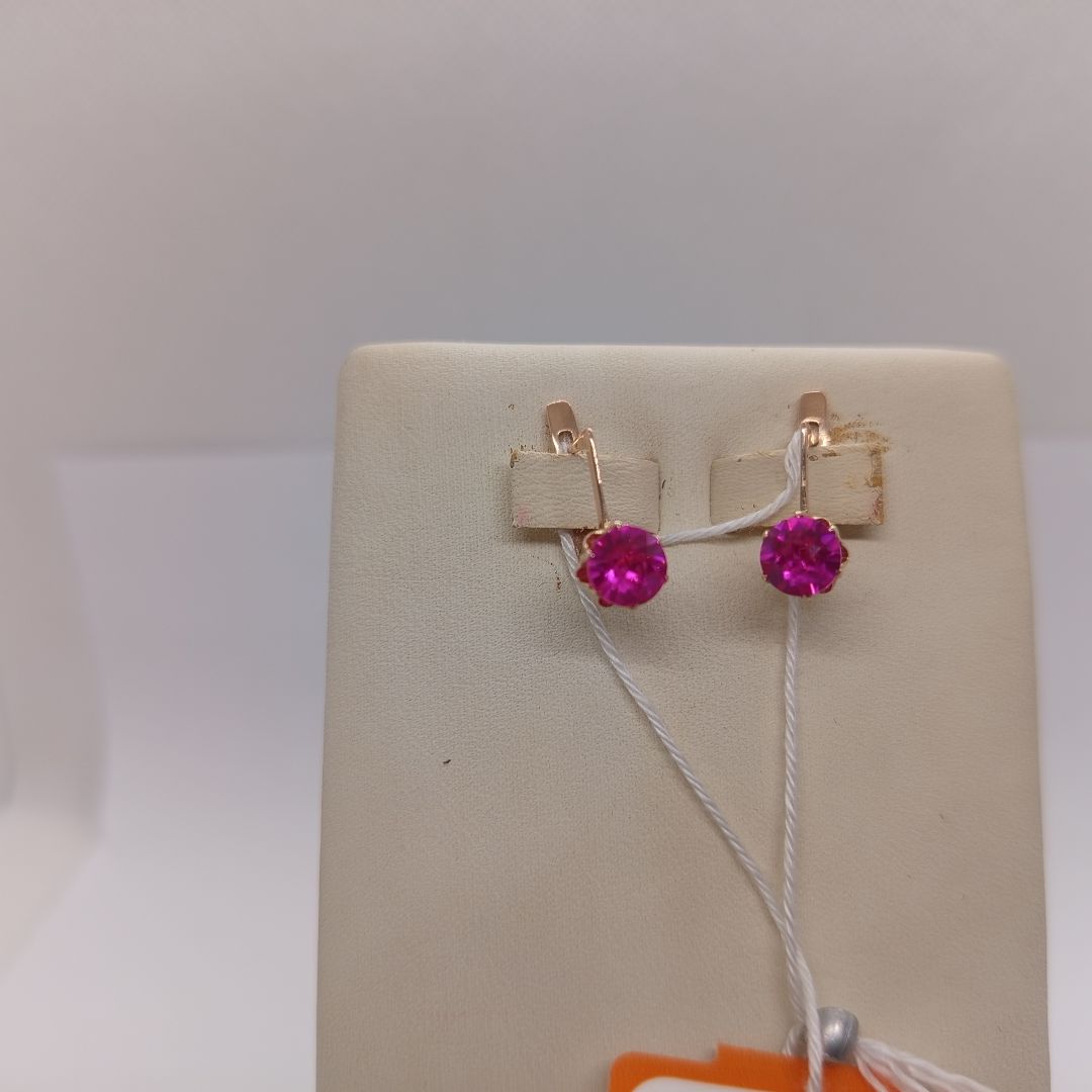 СКМ583 СЕРЬГИ С КАМНЕМ (Au 583)