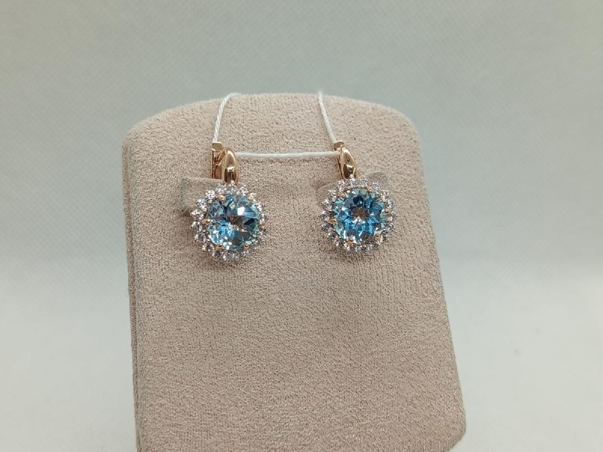 СКМИ585 СЕРЬГИ С КАМНЯМИ (Au 585)