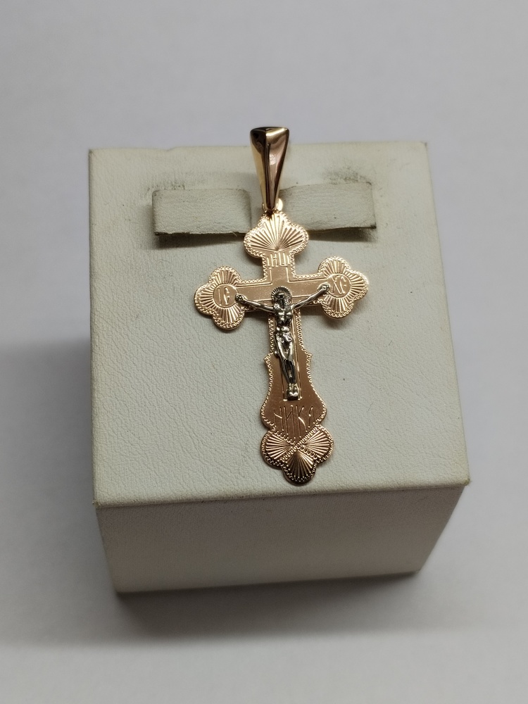 ПОДКБК585 ПОДВЕСКА КРЕСТ БЕЗ КАМНЯ (Au 585)