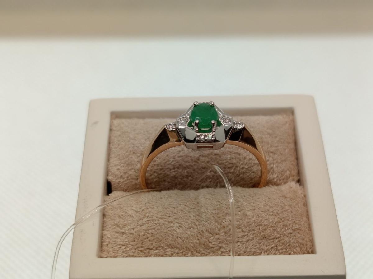 КОЛЬЦО Бриллиант, изумруд (Au 585)