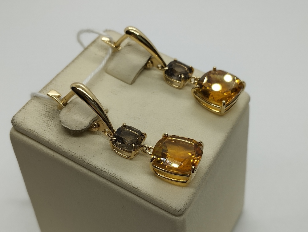 СКМИ585 СЕРЬГИ С КАМНЯМИ (Au 585)