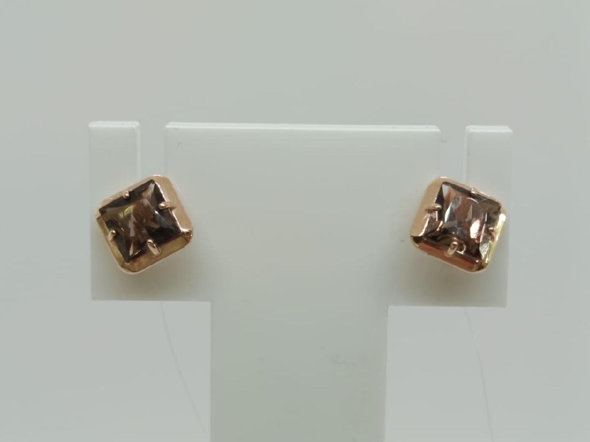 СЕРЬГИ ПУСЕТЫ с камнем (Au 585)