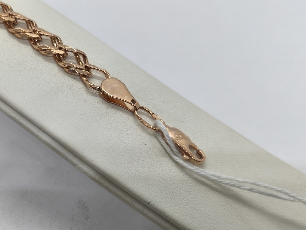 БРАСЛЕТ ПОЛНОВЕСНЫЙ Ромб двойной Au 585