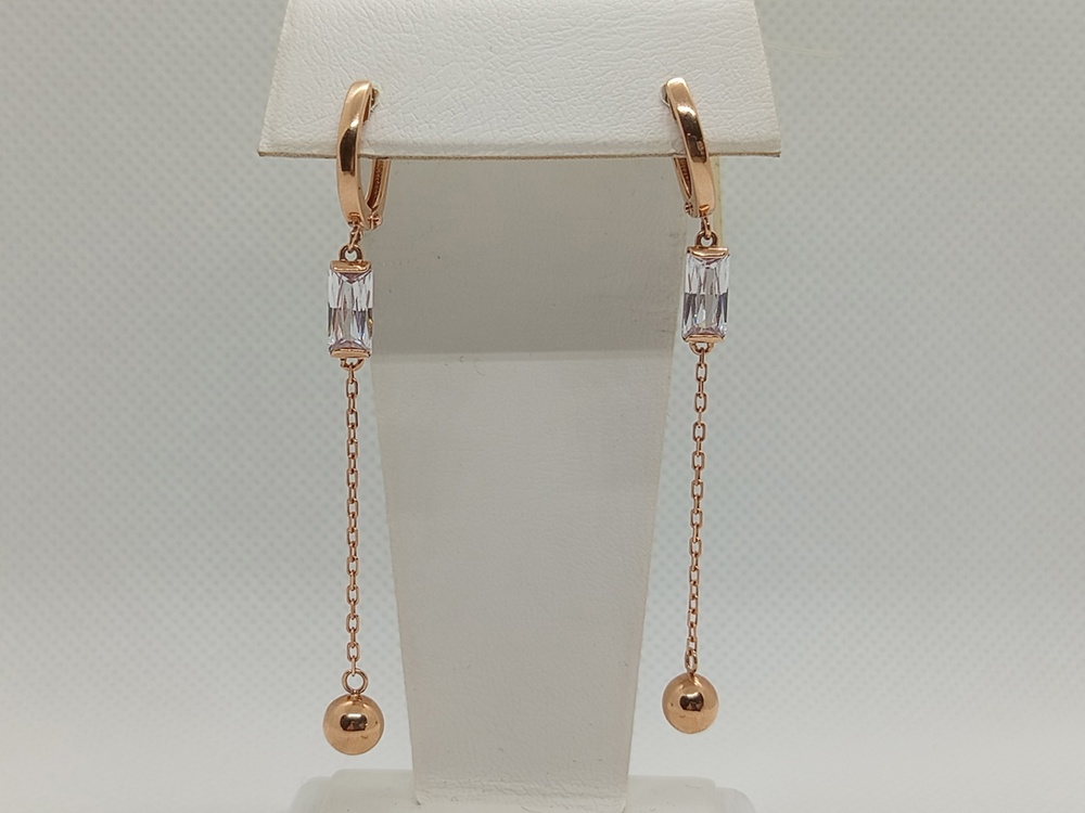 с1338V62 СЕРЬГИ С КАМНЕМ (Au 585)