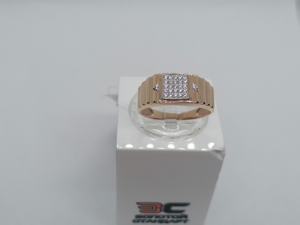 КОЛЬЦО ПЕЧАТКА с камнями (Au 585)