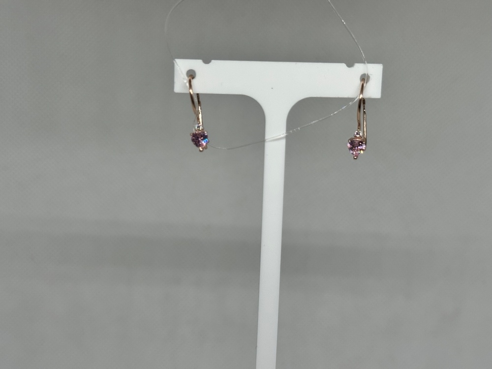 СЕРЬГИ ПЕТЕЛЬКА с камнями (Au 585)