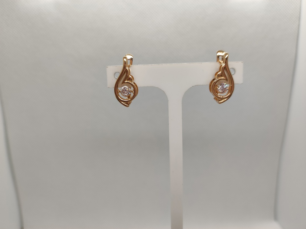 СКМ585 СЕРЬГИ С КАМНЕМ (Au 585)