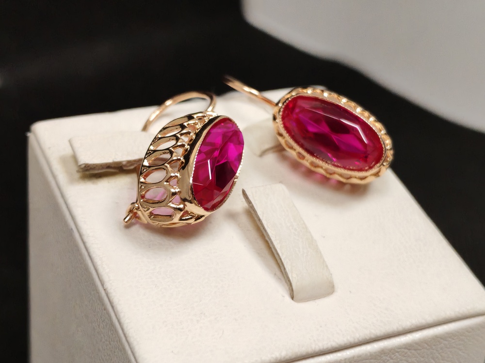 СКМ583 СЕРЬГИ С КАМНЕМ (Au 583)