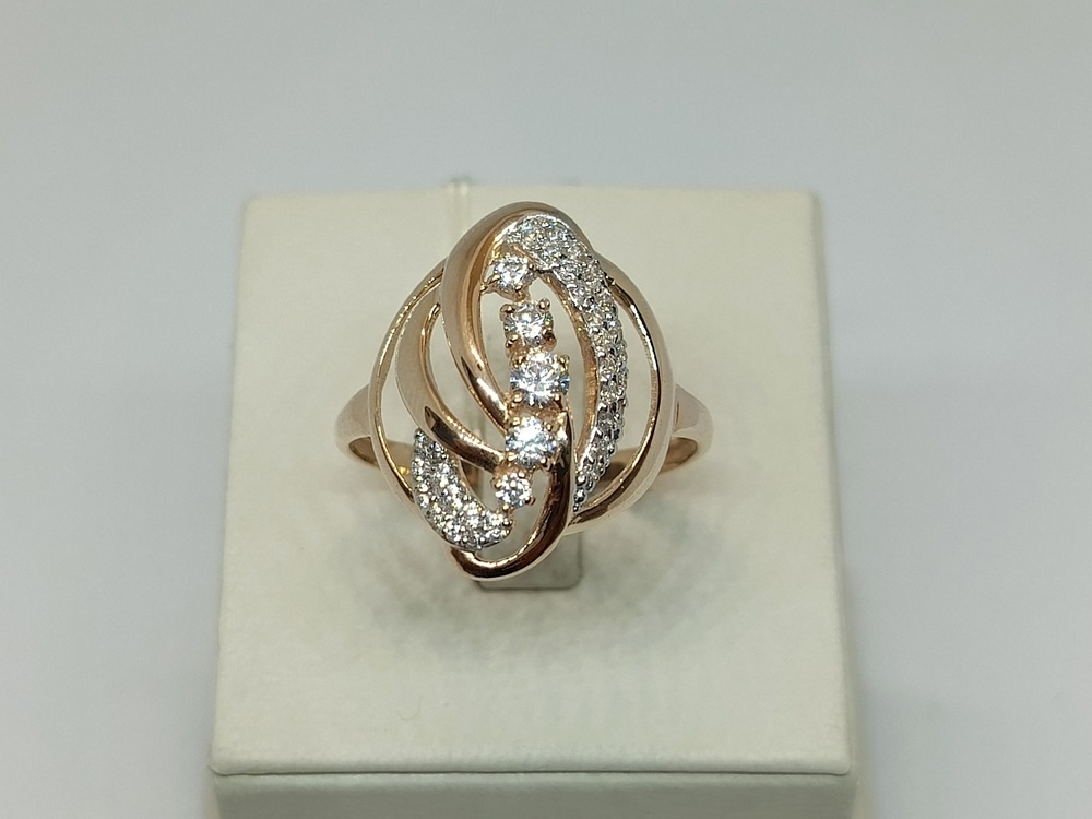 КОЛЬЦО С КАМНЯМИ (Au 585)