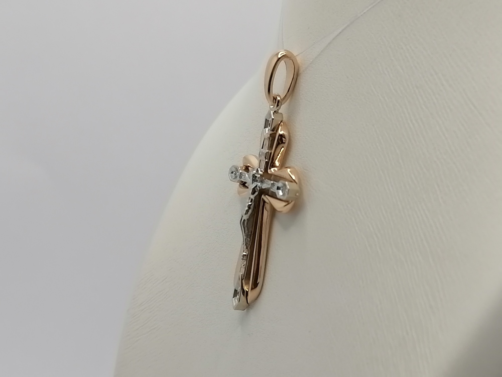 ПОДВЕСКА КРЕСТ с камнями (Au 585)