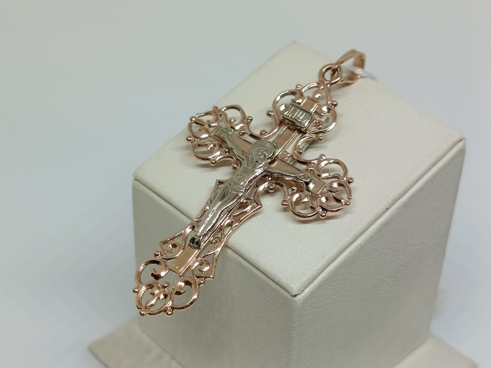 ПОДКБК585 ПОДВЕСКА КРЕСТ БЕЗ КАМНЯ (Au 585)