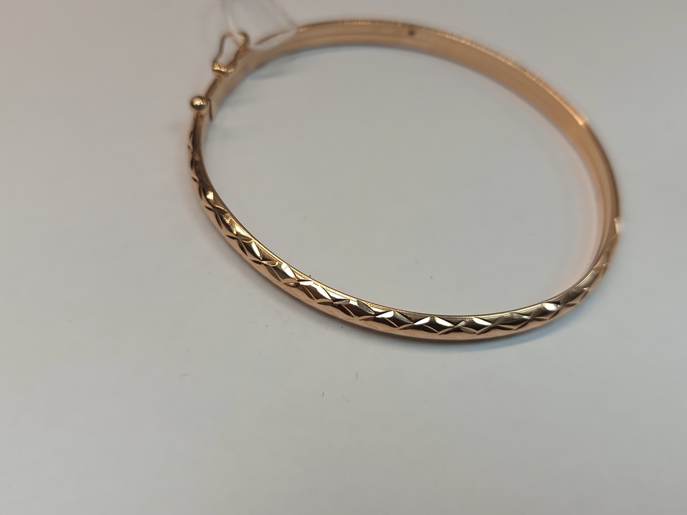 БЖАЛ585 БРАСЛЕТ ЖЕСТКИЙ С АЛМАЗНОЙ ГРАНЬЮ (Au 585)