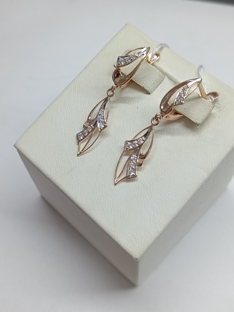 СКМИ585 СЕРЬГИ С КАМНЯМИ (Au 585)