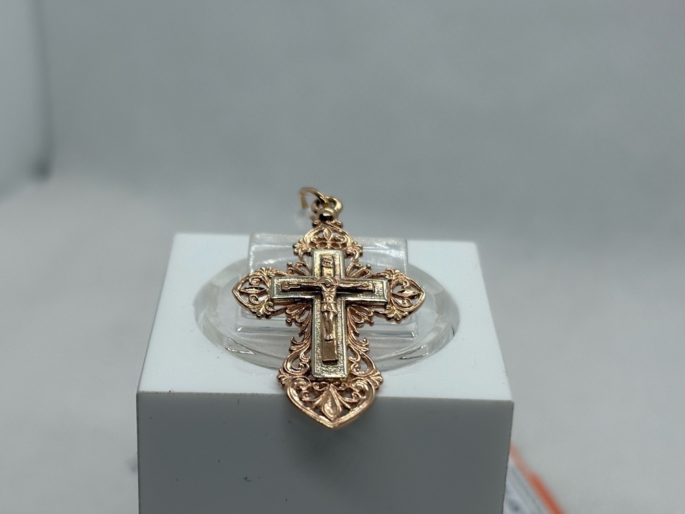 ПОДВЕСКА КРЕСТ БЕЗ КАМНЯ (Au 585)
