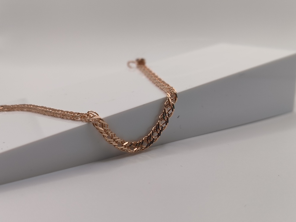 БРАСЛЕТ ПУСТОТЕЛЫЙ Ромб двойной (Au 585)