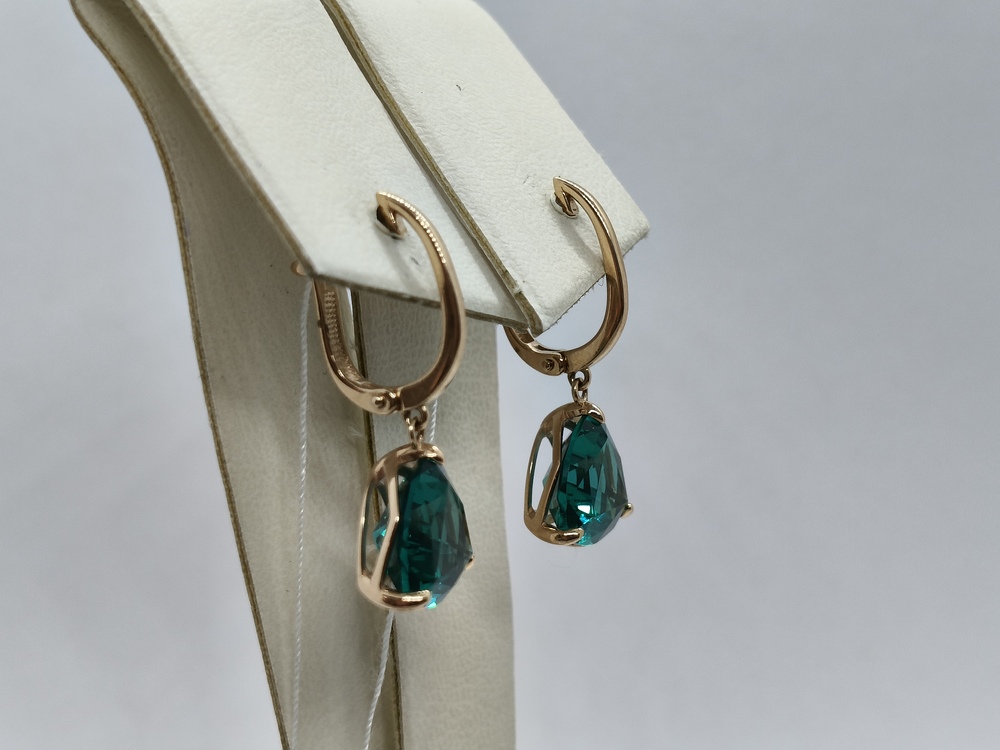 СКМ585 СЕРЬГИ С КАМНЕМ (Au 585)