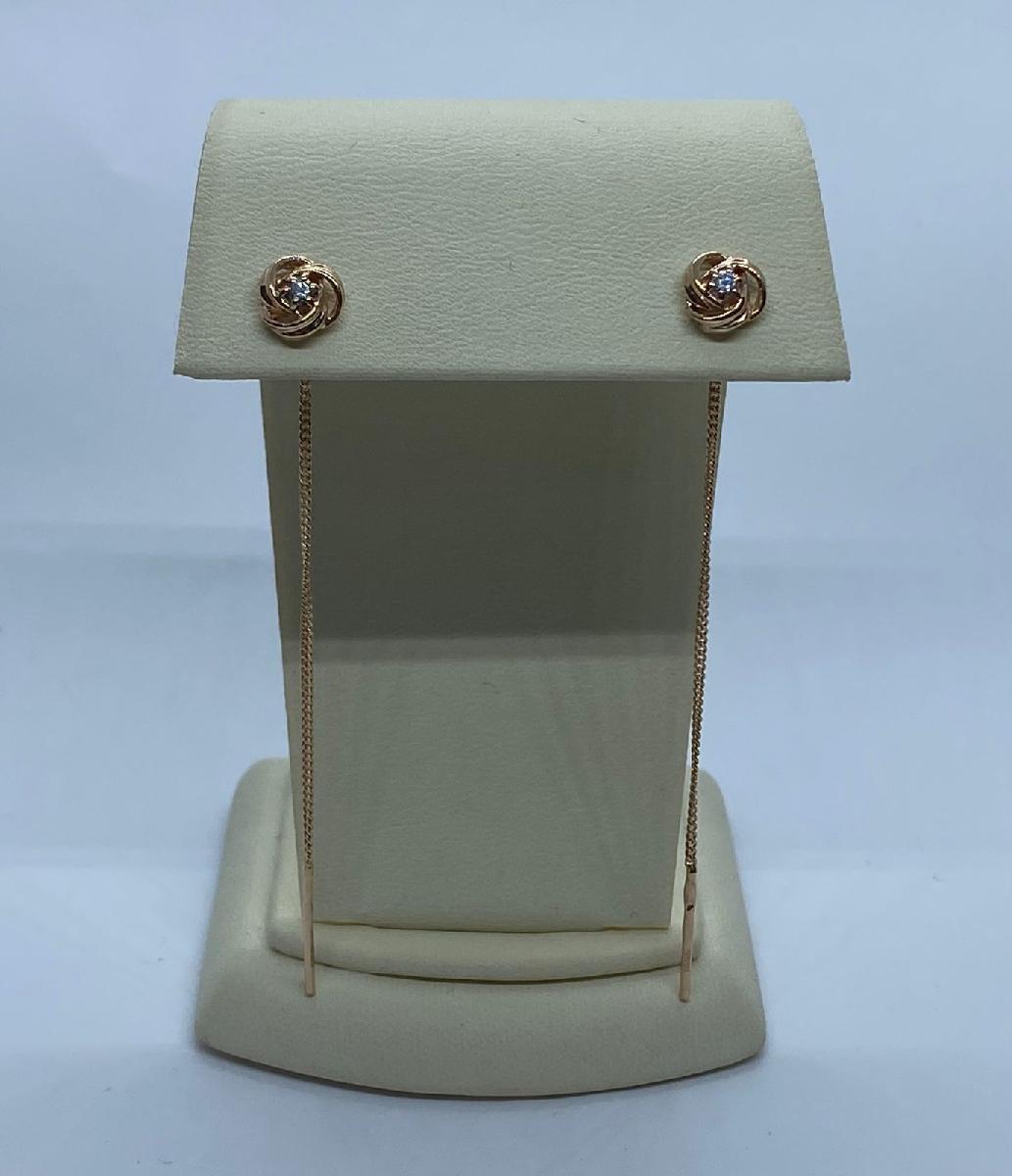 СЕРЬГИ ПРОДЕВКИ с камнем (Au 585)