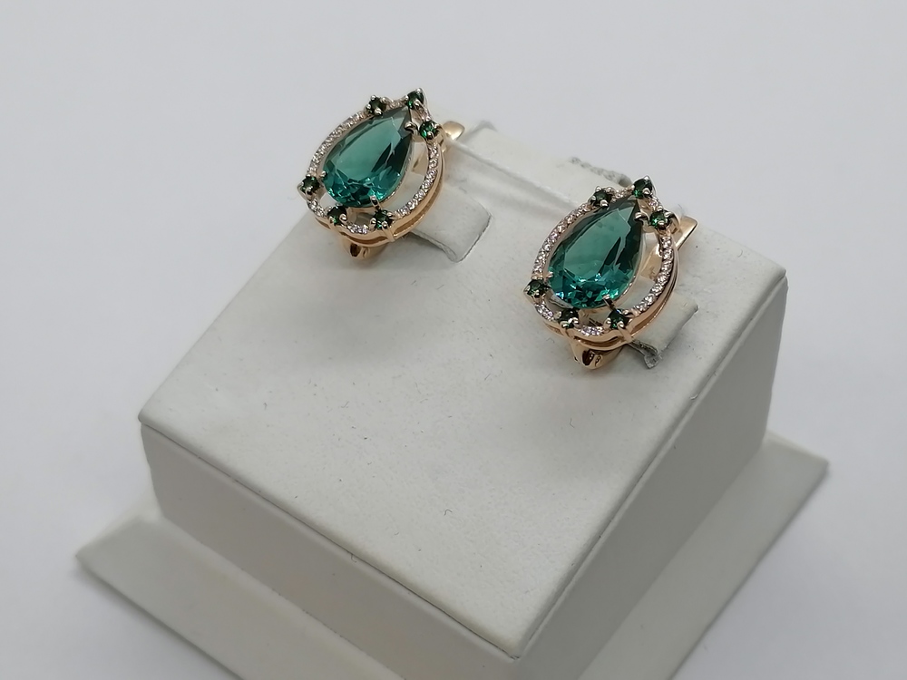 СКМИ585 СЕРЬГИ С КАМНЯМИ (Au 585)