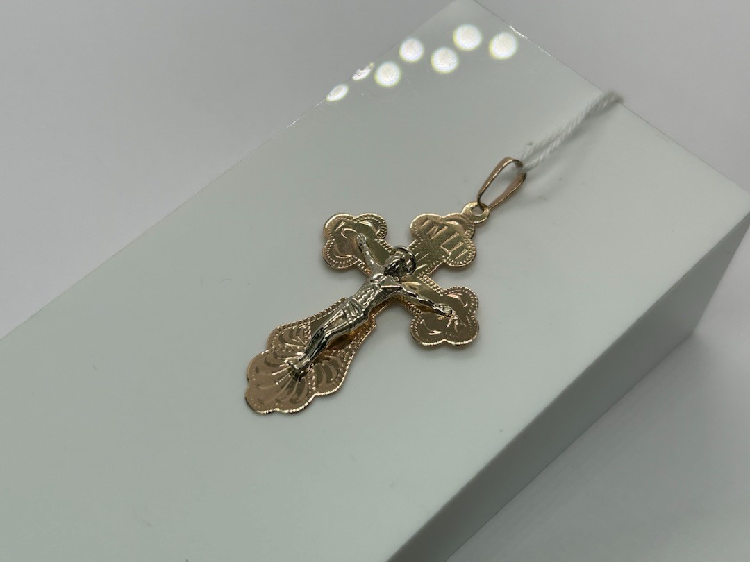 ПОДВЕСКА КРЕСТ БЕЗ КАМНЯ (Au 585)