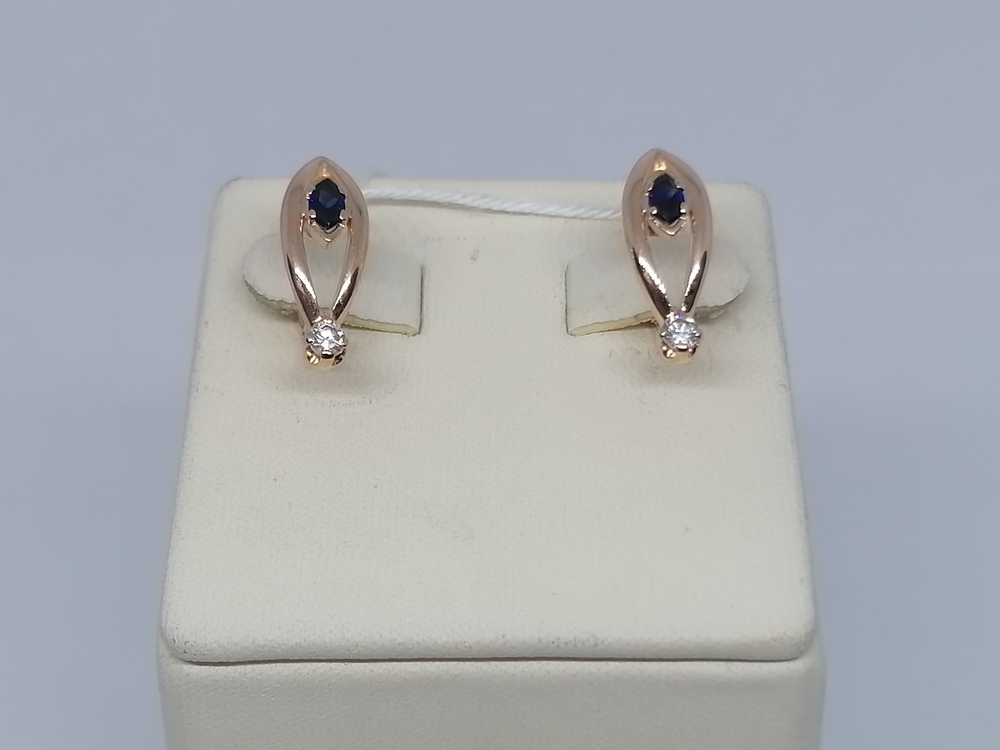 СКМИ585 СЕРЬГИ С КАМНЯМИ (Au 585)