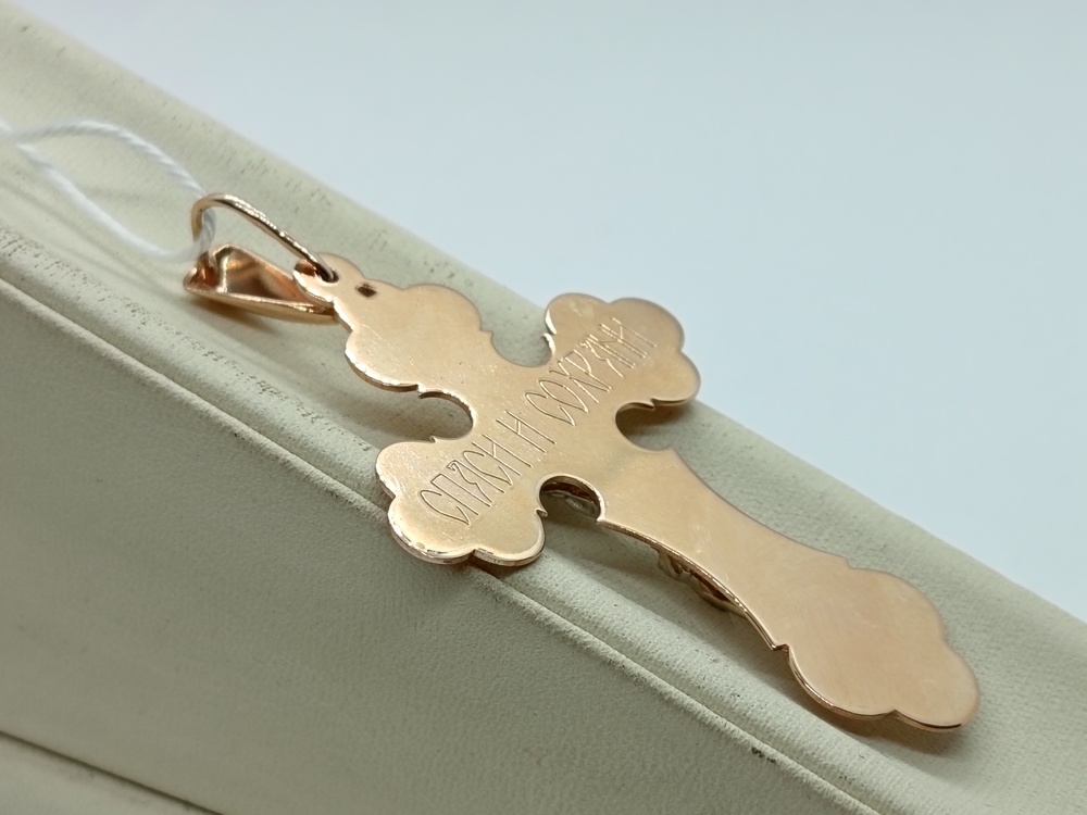 ПОДКБК585 ПОДВЕСКА КРЕСТ БЕЗ КАМНЯ (Au 585)