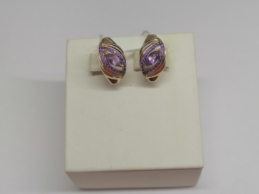 СКМИ585 СЕРЬГИ С КАМНЯМИ (Au 585)