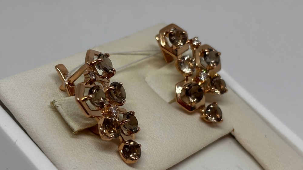 СКМИ585 СЕРЬГИ С КАМНЯМИ (Au 585)