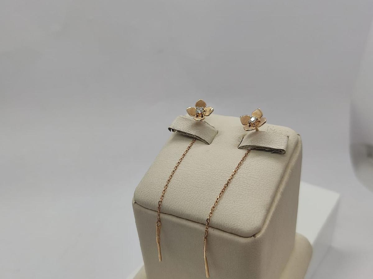 СЕРЬГИ ПРОДЕВКИ с камнем (Au 585)