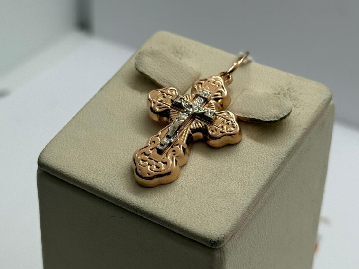 ПОДКБК585 ПОДВЕСКА КРЕСТ БЕЗ КАМНЯ (Au 585)