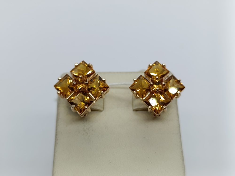 СКМИ585 СЕРЬГИ С КАМНЯМИ (Au 585)