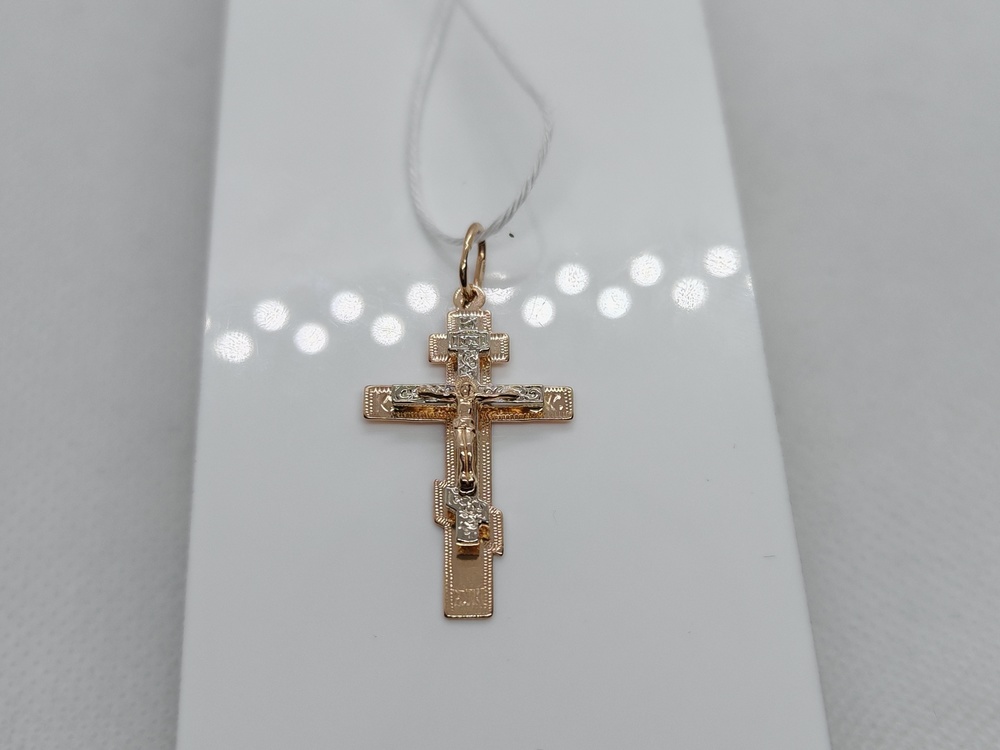 ПОДВЕСКА КРЕСТ БЕЗ КАМНЯ (Au 585)