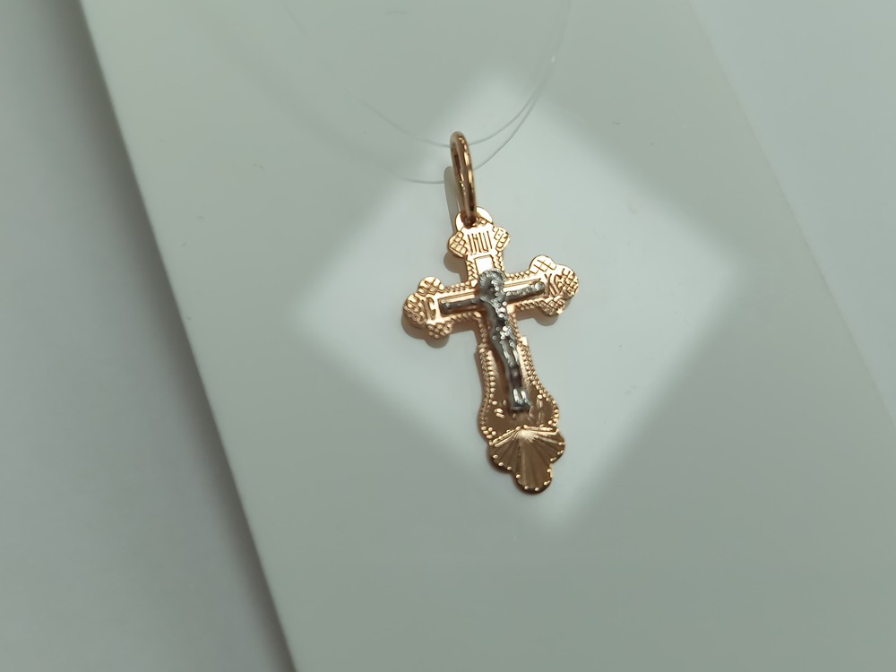 810-00273-10-00-00-02 ПОДВЕСКА КРЕСТ без камня (Au 585)