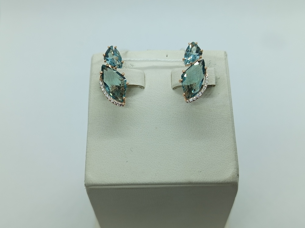 СКМИ585 СЕРЬГИ С КАМНЯМИ (Au 585)