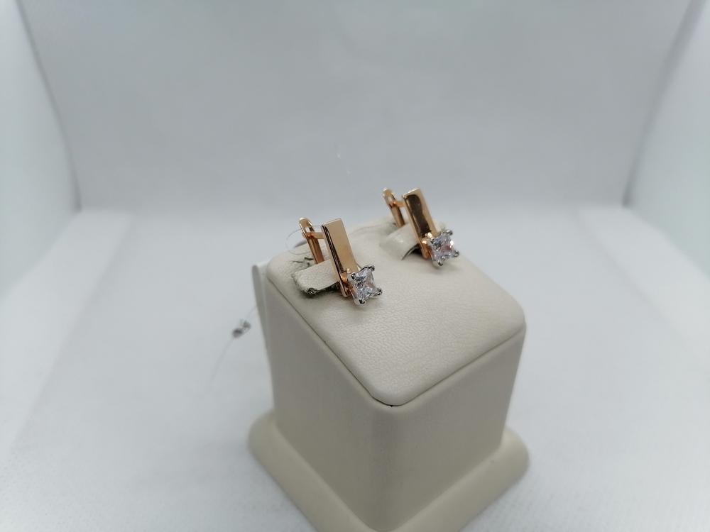 01-217531 СЕРЬГИ С КАМНЕМ (Au 585)