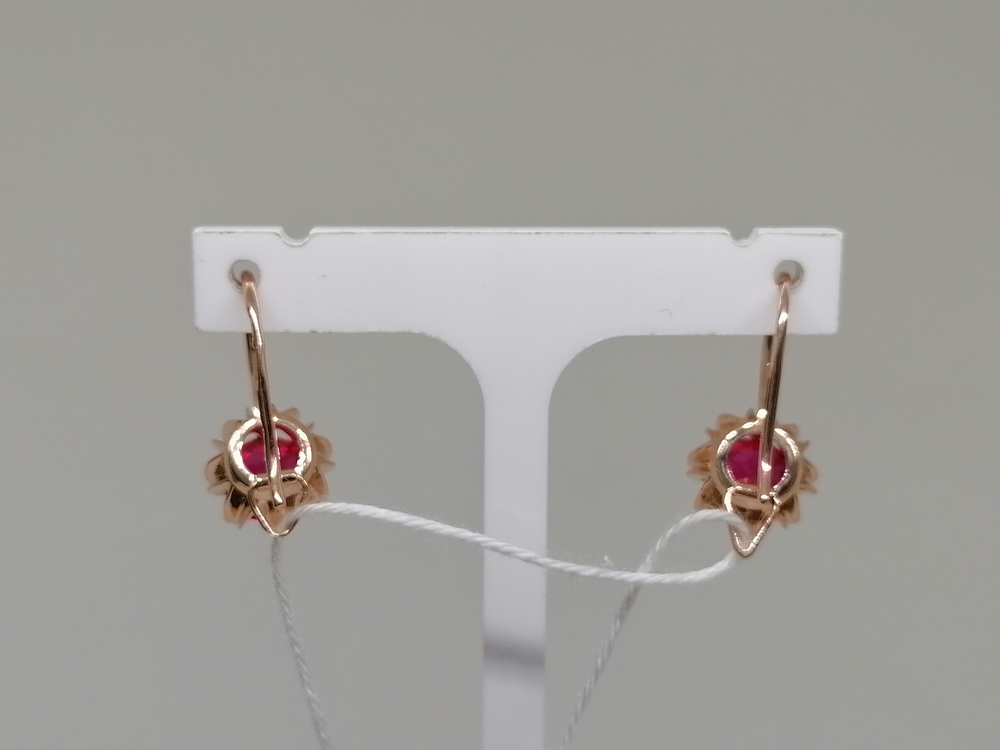 СКМ583 СЕРЬГИ С КАМНЕМ (Au 583)