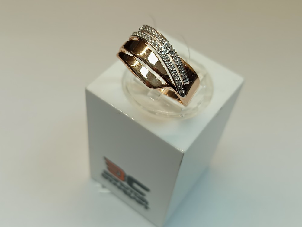 КОЛЬЦО С КАМНЯМИ (Au 585)