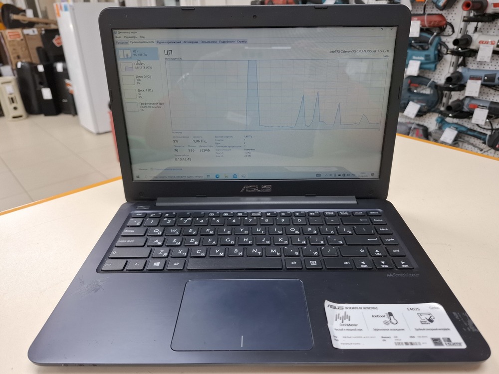 Ноутбук ASUS; Celeron N3050, Intel UHD Graphics, 2 Гб, 128 Гб, Нет